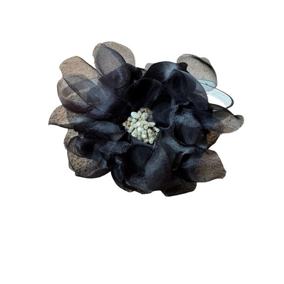 NWT White House Black Market Belt Flower Black Women\'s XS Leather 31.5” Long main image 9